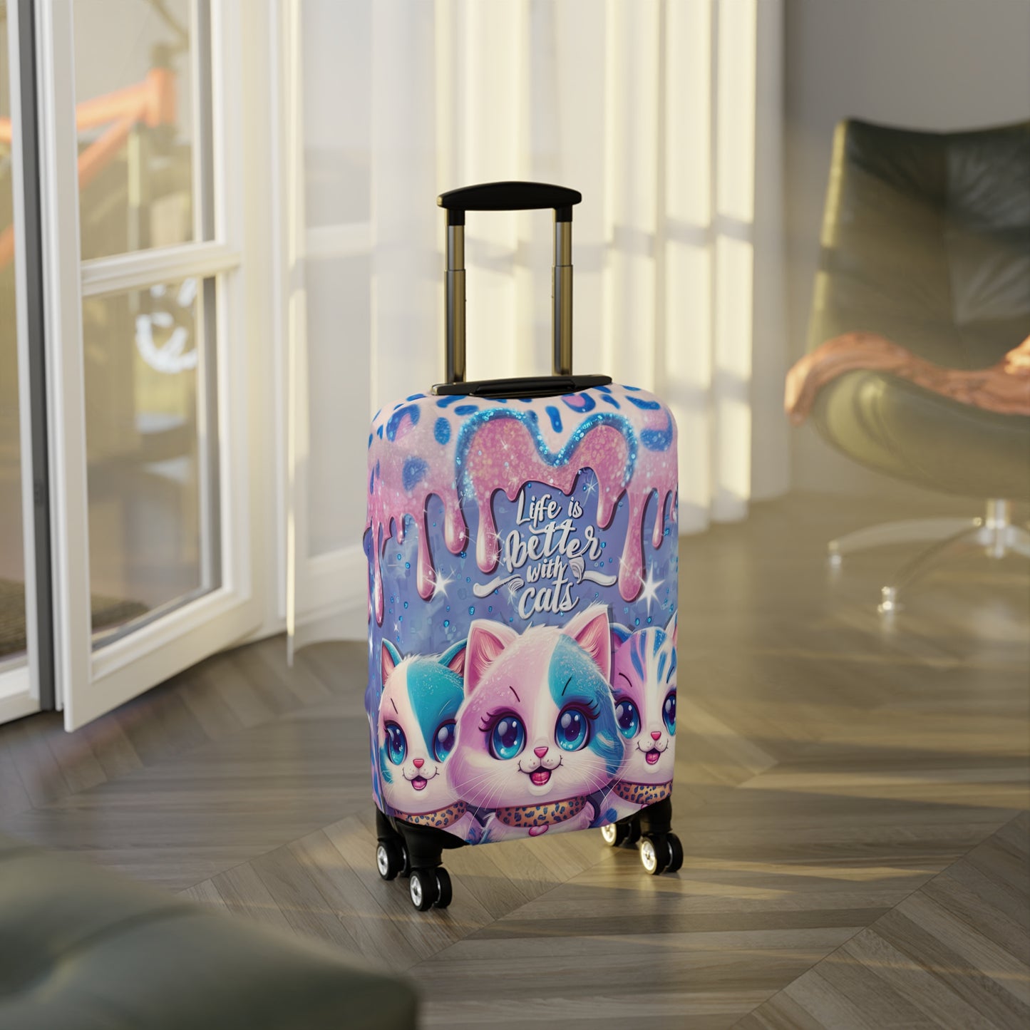 Luggage Cover, Life is better with Cats, awd-3105