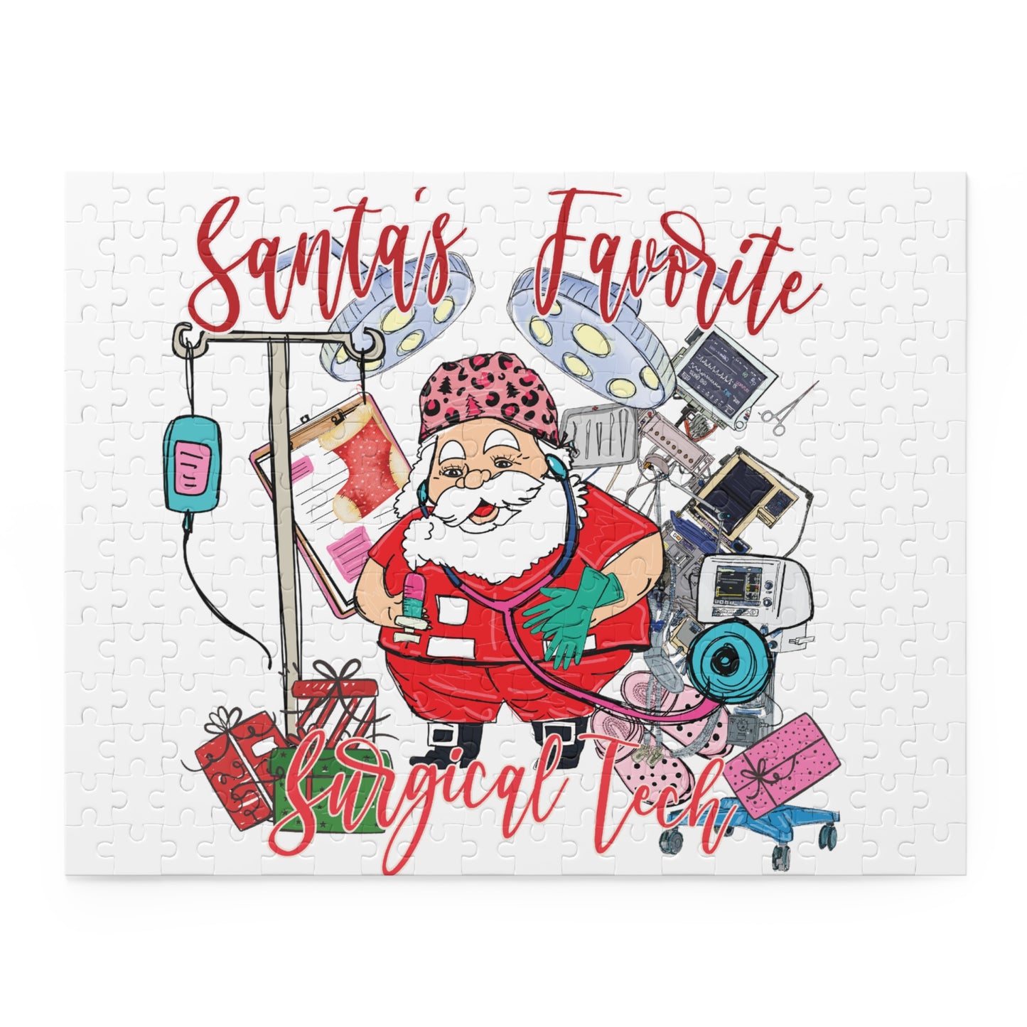 Personalised/Non-Personalised Puzzle, Santa's Favorite Surgical Tech (120, 252, 500-Piece)