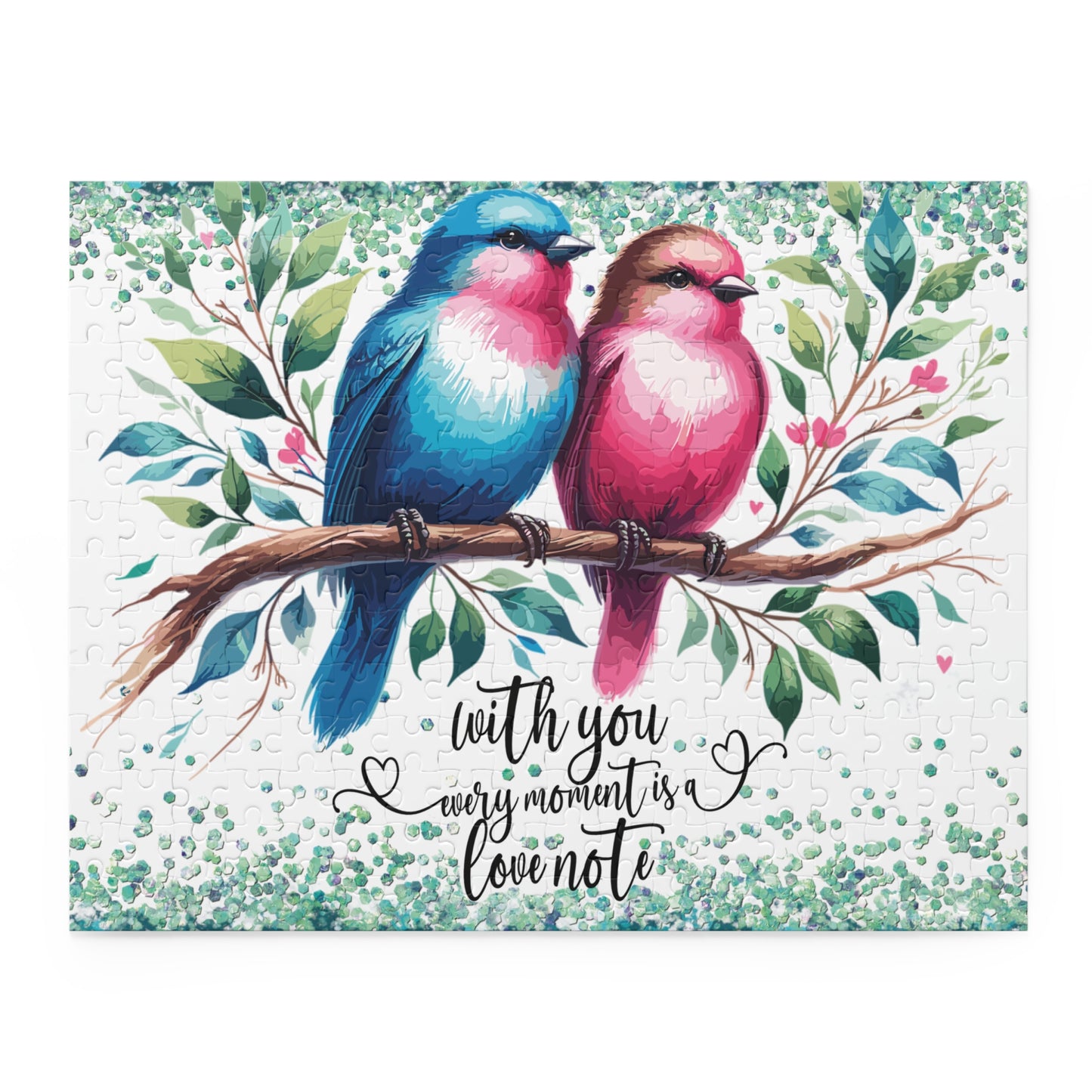 Puzzle, Love Birds, With you every day is a love note  (120, 252, 500-Piece) awd-640