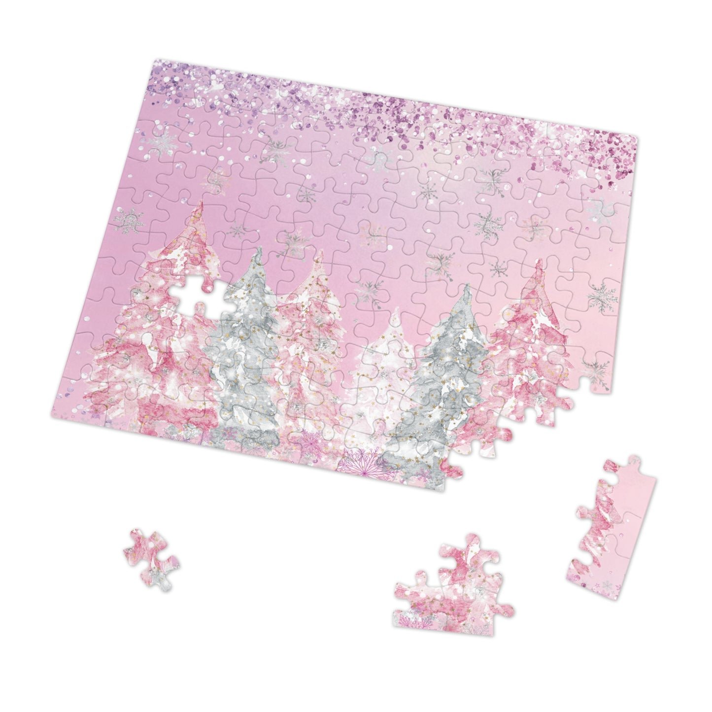 Puzzle, Christmas Trees, Personalised/Non-Personalised (30, 110, 252, 500,1000-Piece)