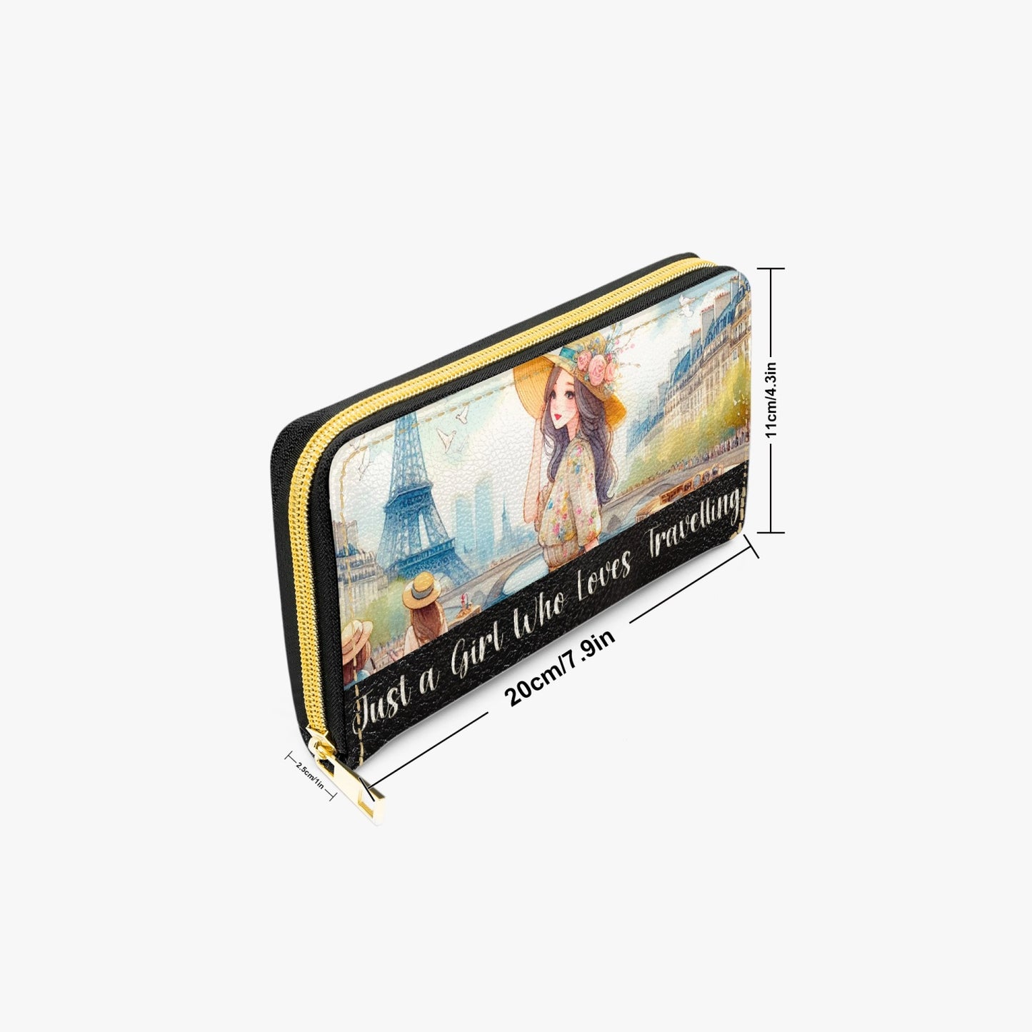 Long Type Zipper Purse - Just a Girl Who Loves Travelling