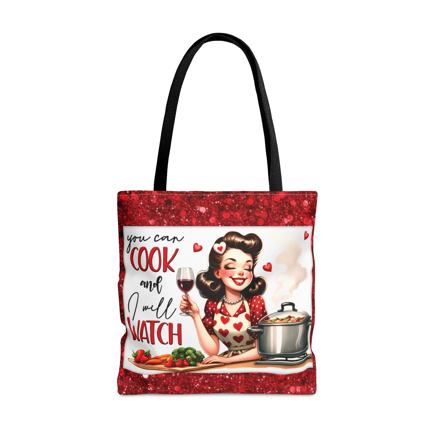 Tote Bag, Retro, You can cook and I will Watch