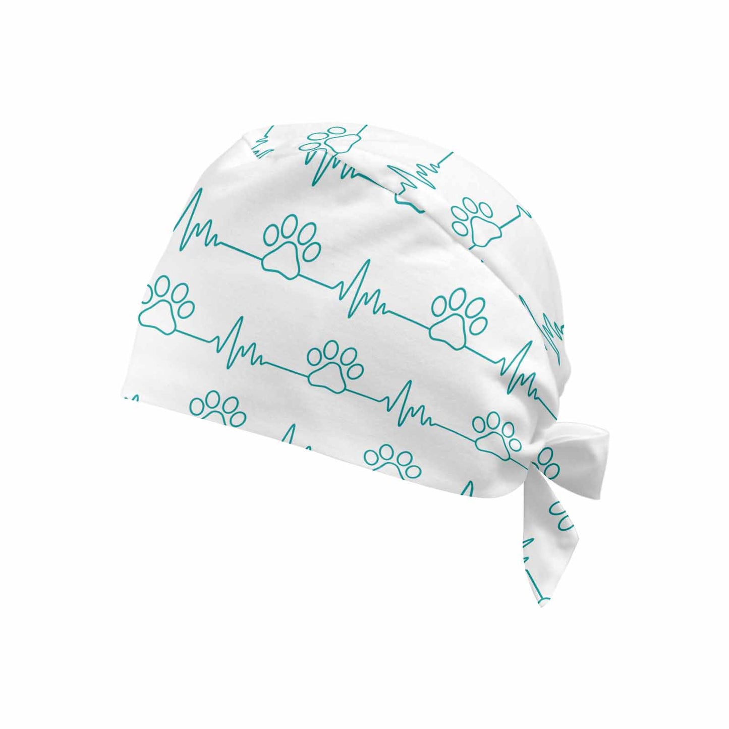 Nurse Scrub Cap Green Paw Heart Beat  Scrub Cap