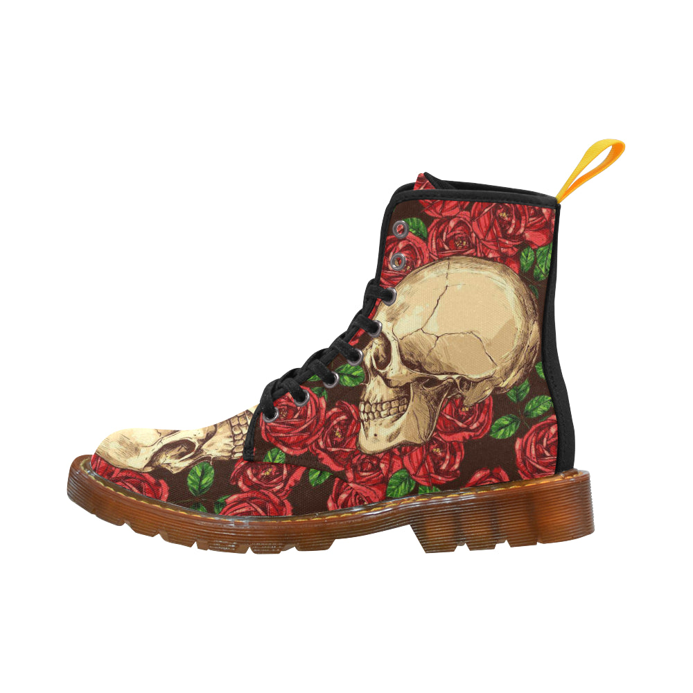 skull with rose Martin Boots For Women Model 1203H