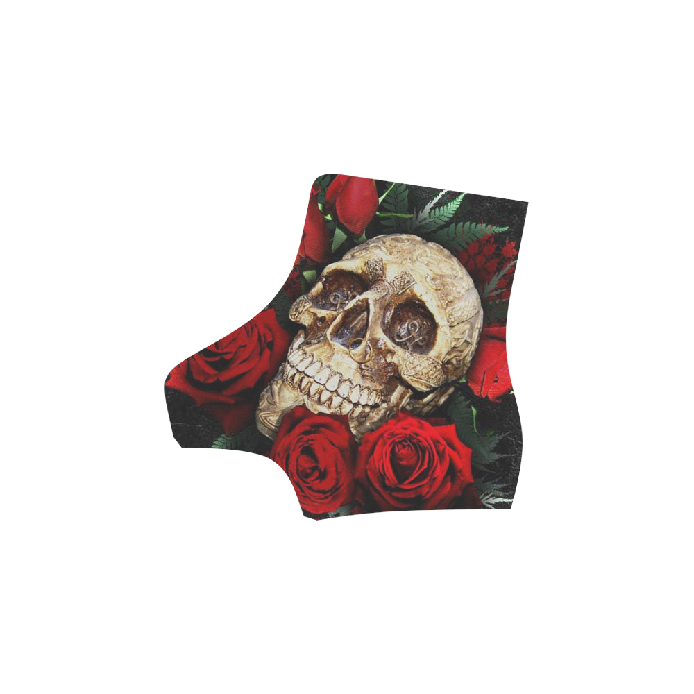 Skull with Flower Martin Boots For Women Model 1203H