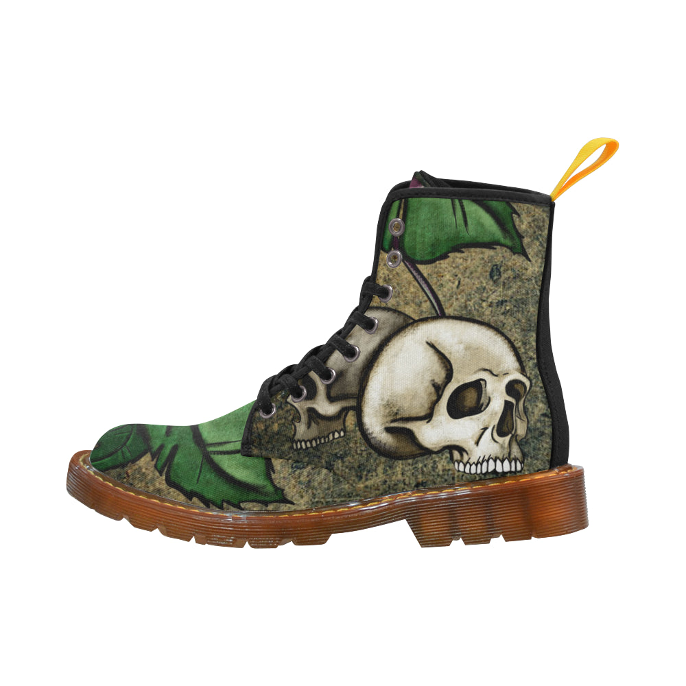 Skull And Crossbones Martin Boots For Women Model 1203H