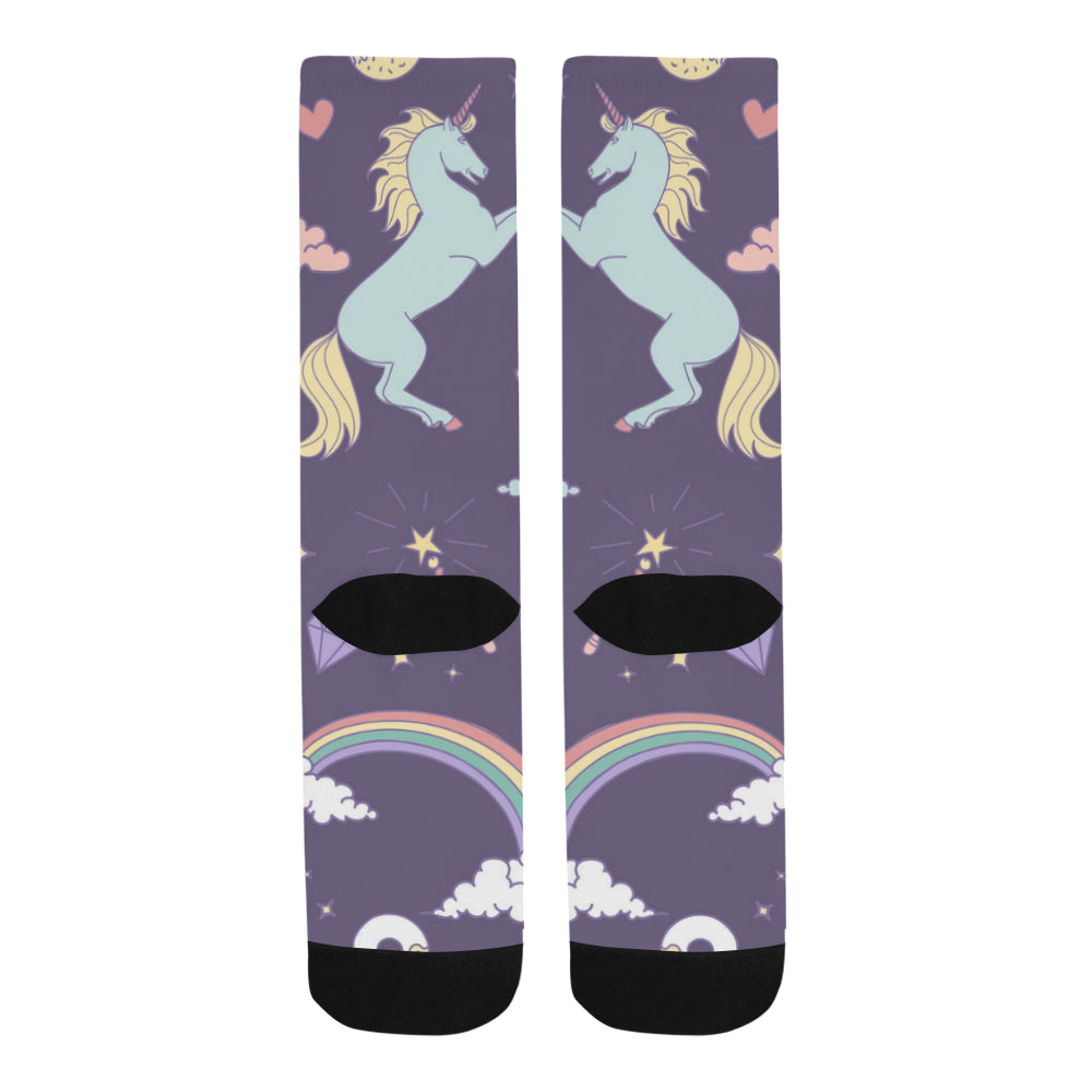 Magic seamless pattern with unicorn Trouser Socks