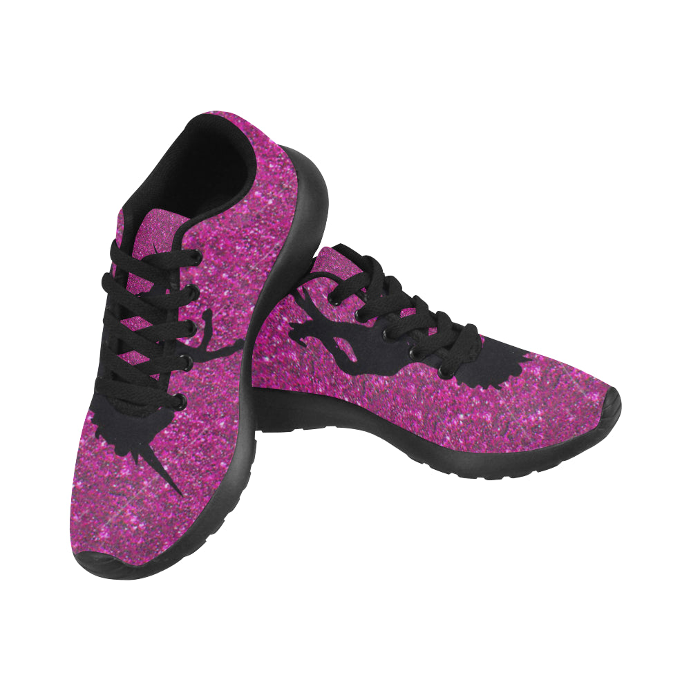 unicorn on pink glitter honey Women’s Running Shoes (Model 020)