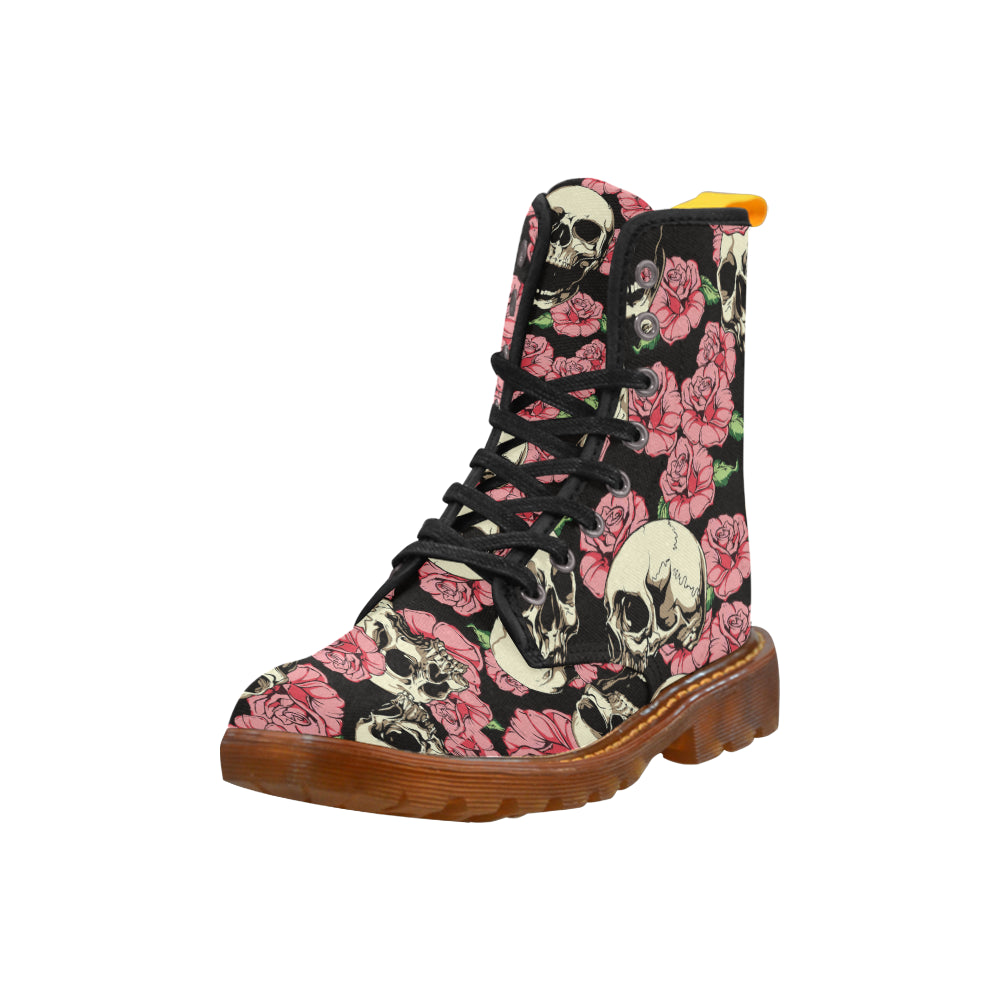 Little skull and rose Martin Boots For Women Model 1203H