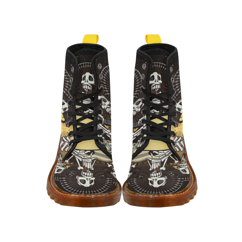 skull with guitar Martin Boots For Women Model 1203H