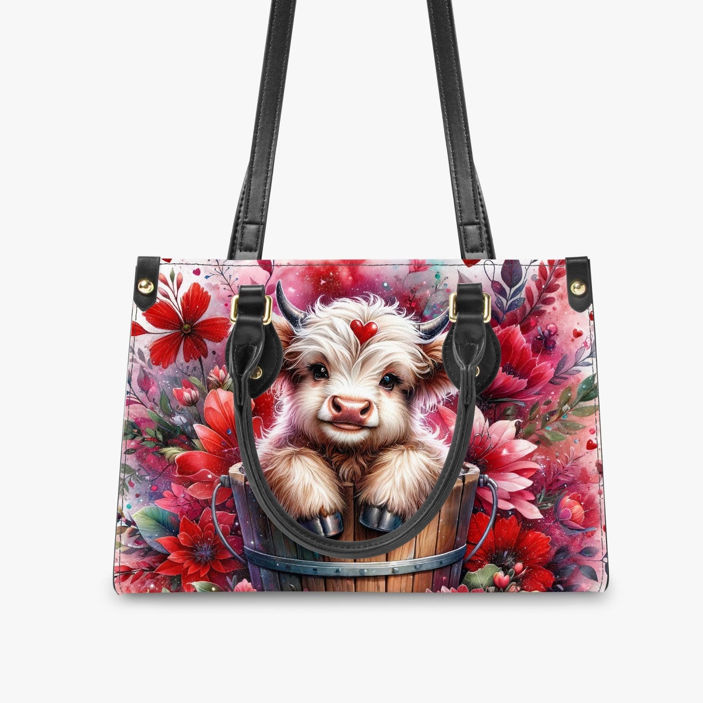 Women's Tote Bag - Long Strap - Highland Cow