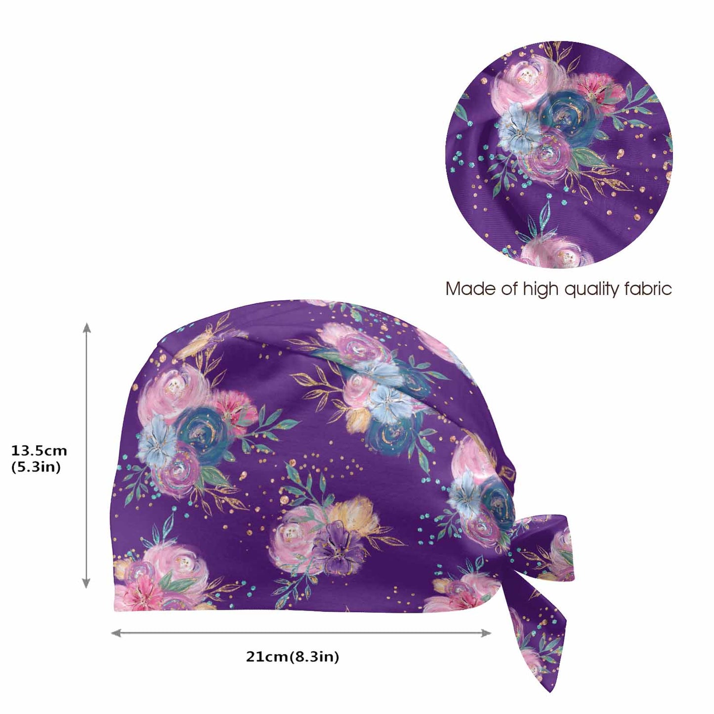 Purple Roses  Scrub Cap