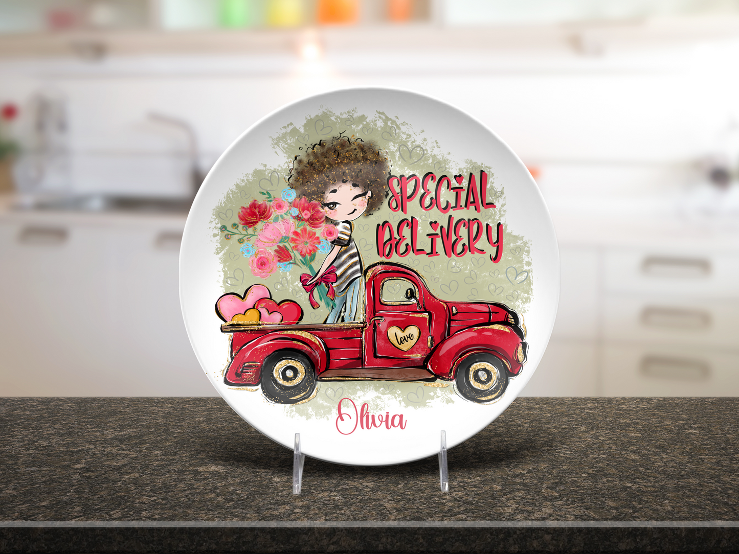 Valentine's Day Gift, Custom Valentine's Plate, Romantic Dinnerware, Personalized Love Plate, Unique Valentine's Gift
