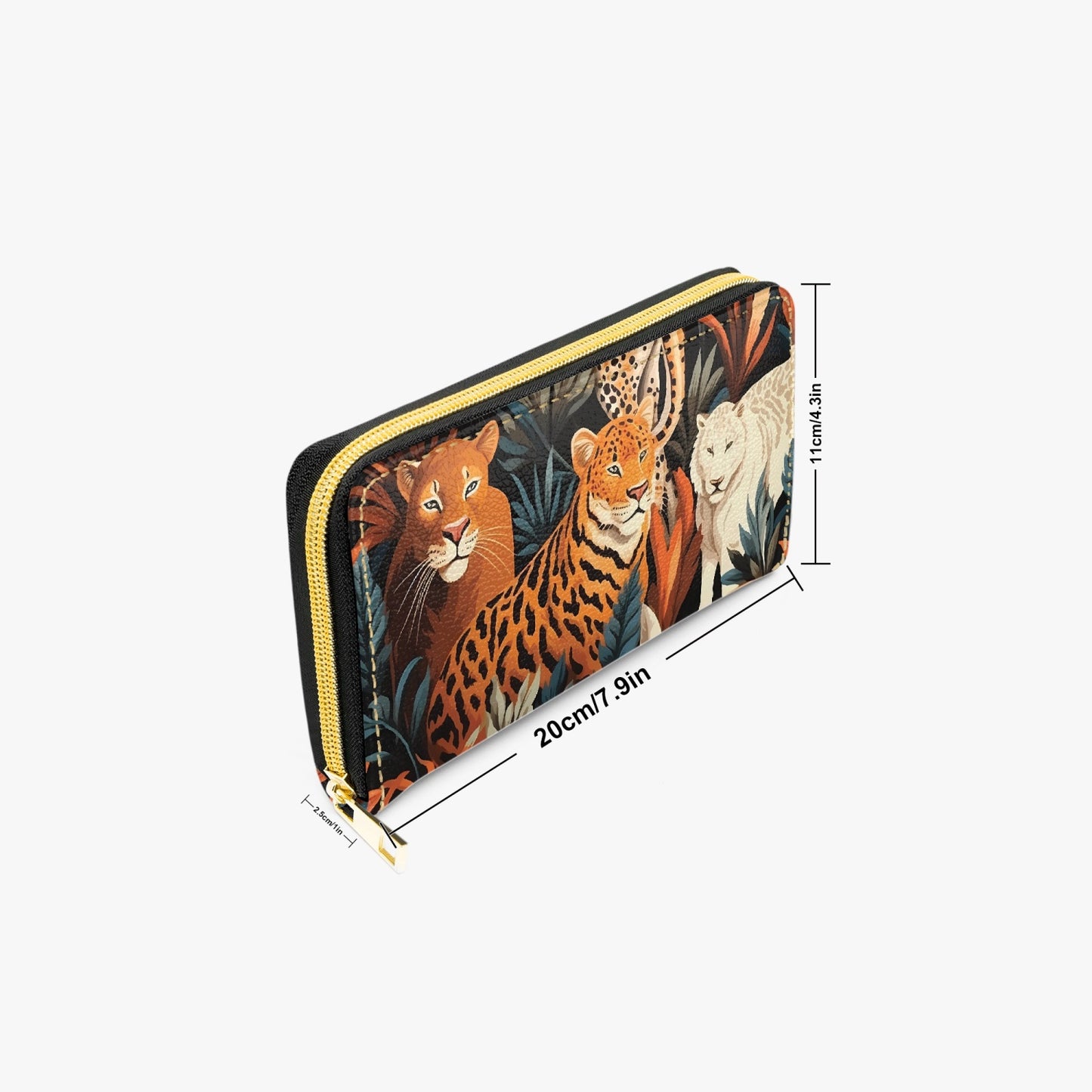 Long Type Zipper Purse - Tigers