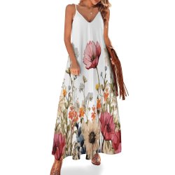 Wildflowers Spaghetti Strap Ankle-Length Dress Long dress