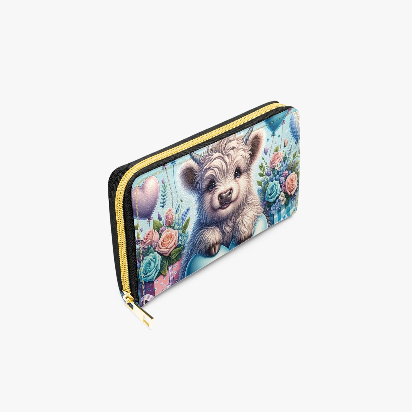 Long Type Zipper Purse - Highland Cow