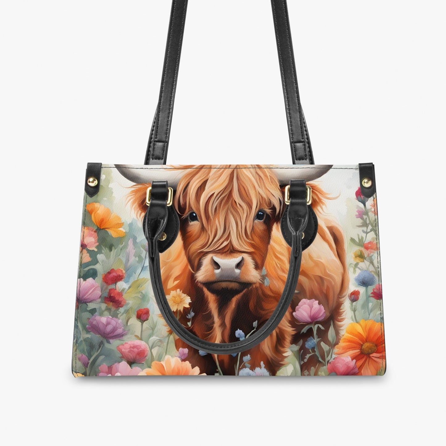 Women's Tote Bag - Long Strap - Highland Cow