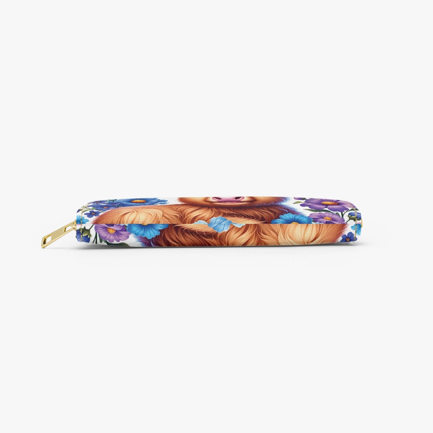 Long Type Zipper Purse - Highland Cow