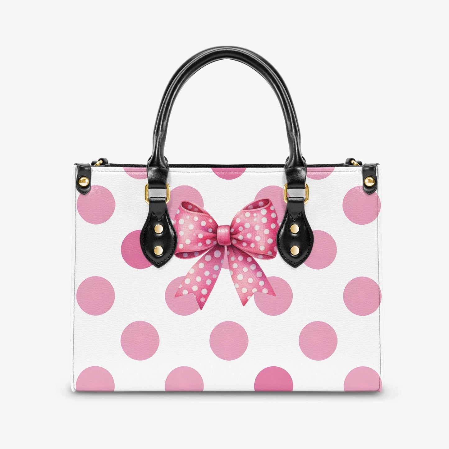 Women's Tote Bag - Rockabilly - Pink Large Polka Dots