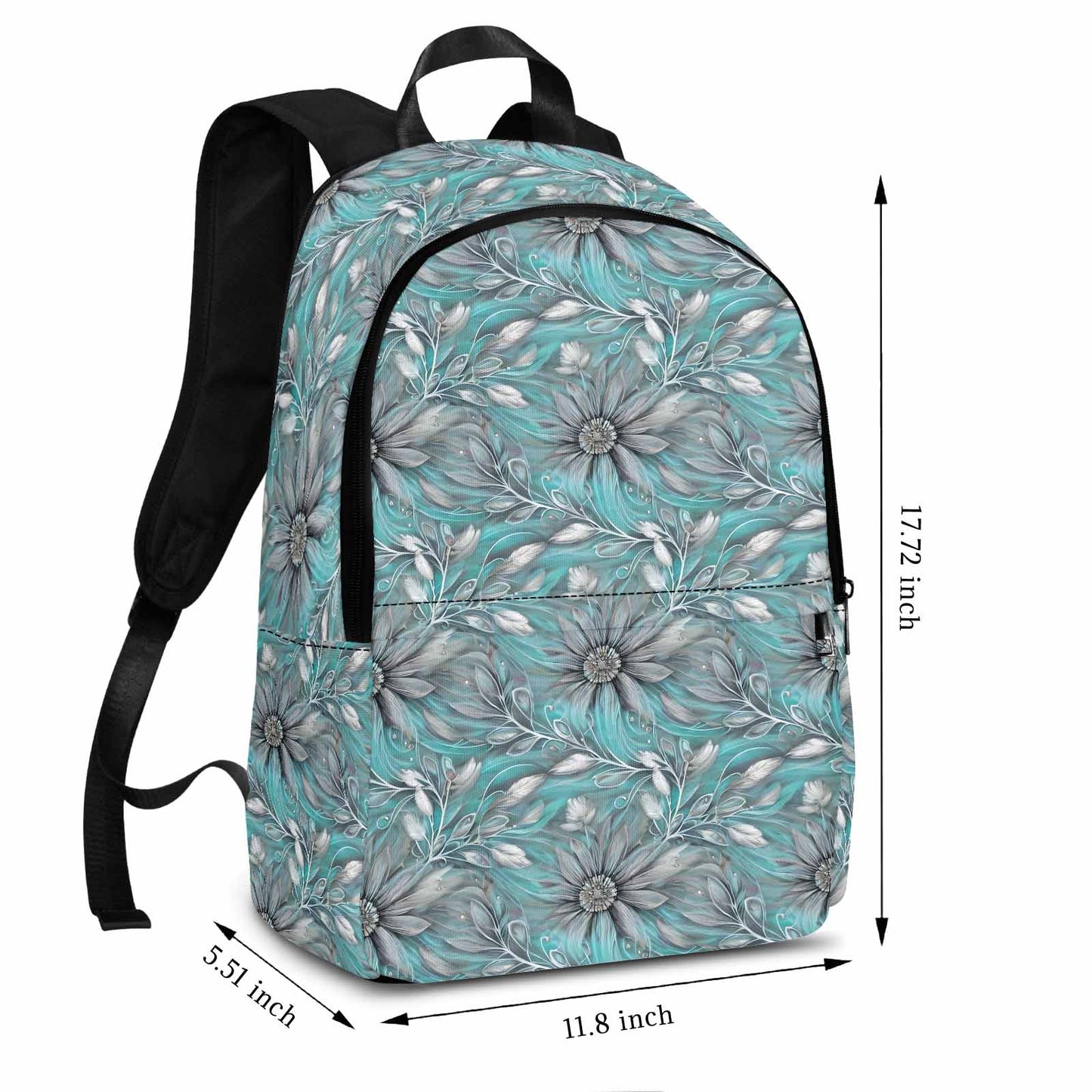 Green Small Floral Elegant Floral Adult Casual Backpack