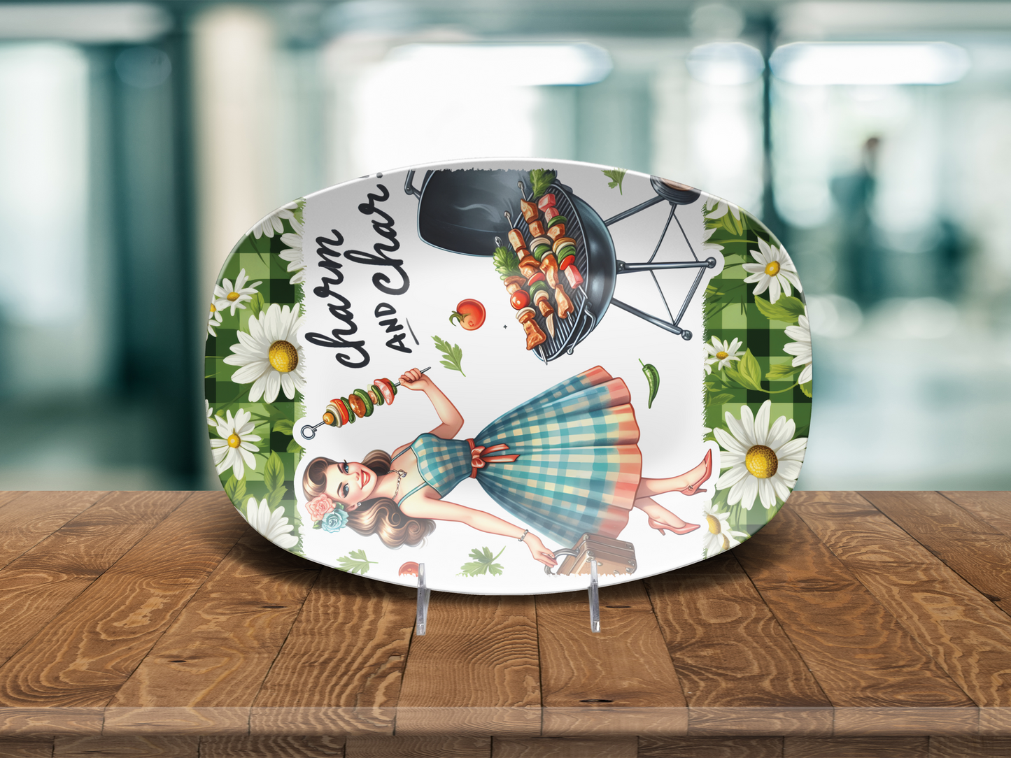 BBQ Platter Charm and Char 10"x14" Platter