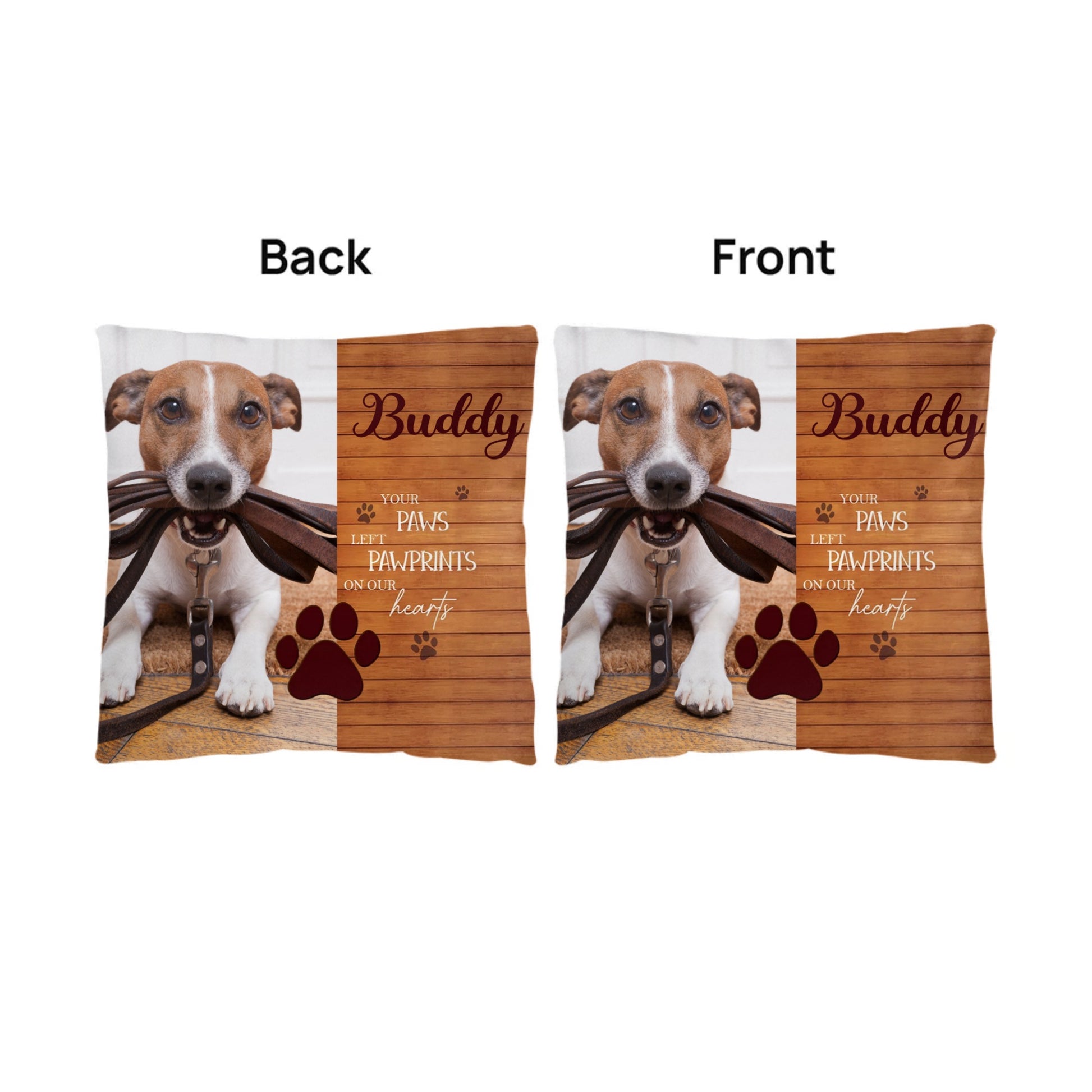 Memorial Pet, Your Paws left Pawprints on our Hearts Classic Pillow, add your photo