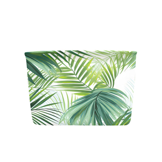 Green Palm Leaves Fabric Storage Basket