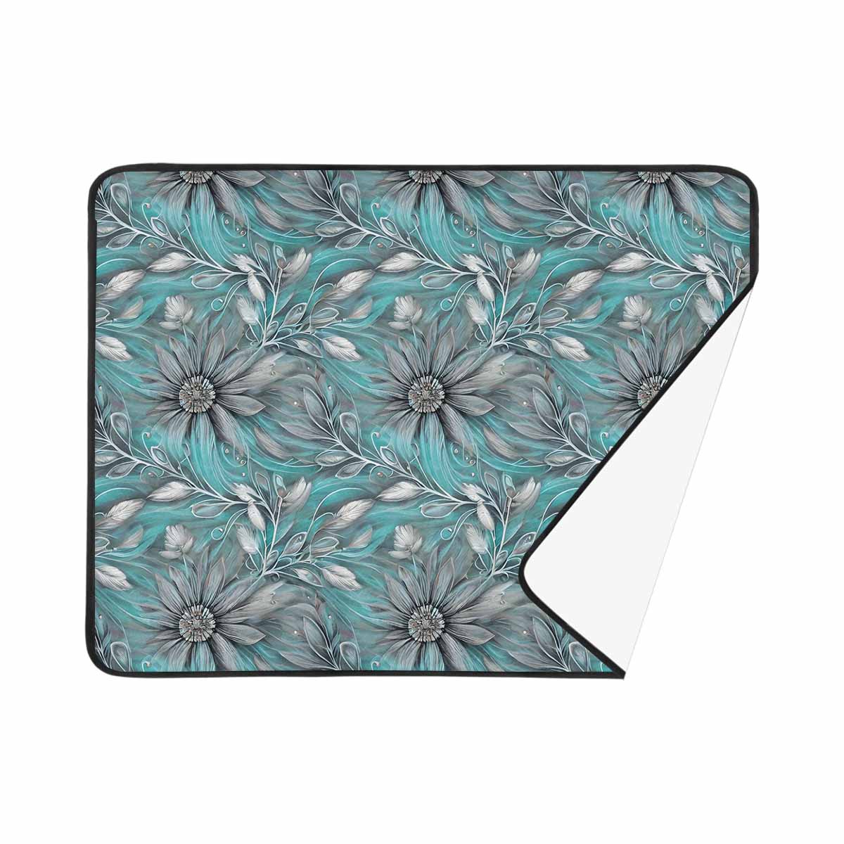 Green Elegant Floral  Beach Mats 78"x 60"