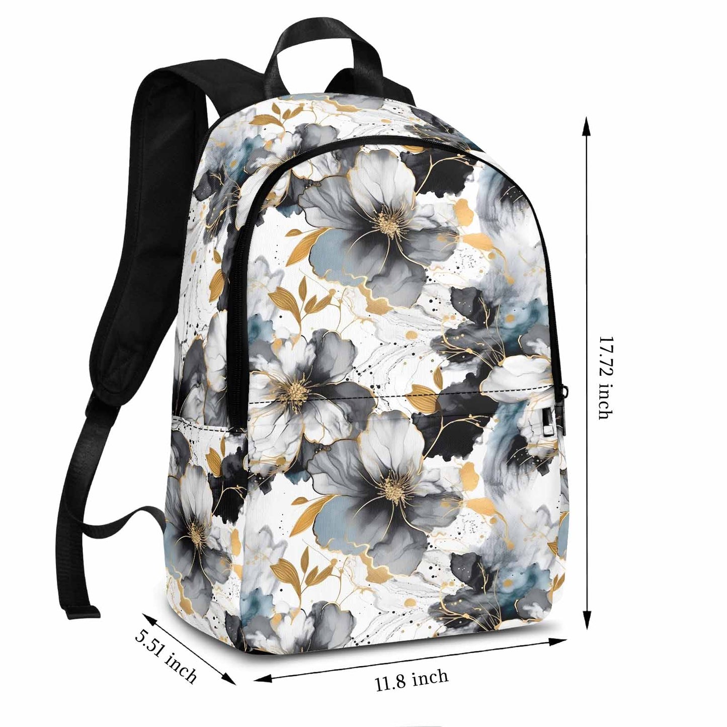 Black White and Gold  Adult Casual Backpack