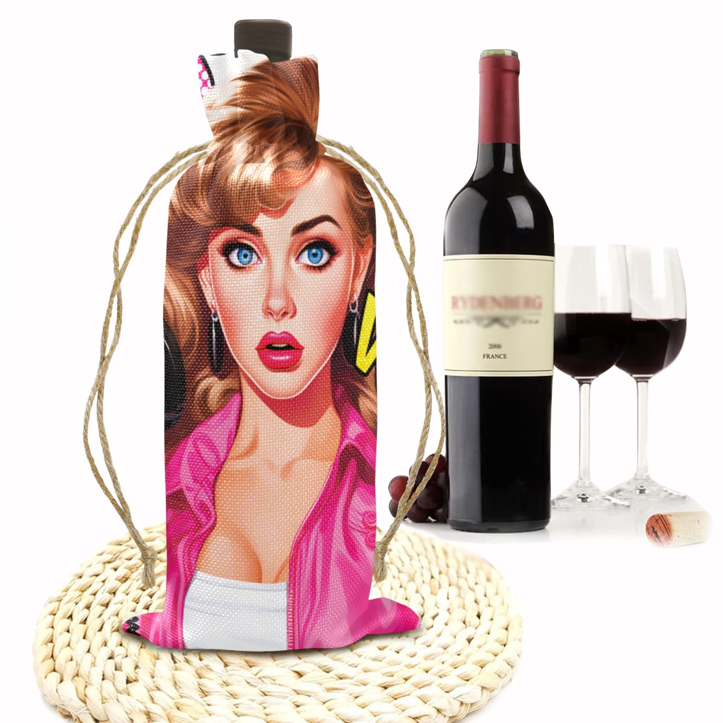 Pop art awd444 Linen Wine Bottle Bag