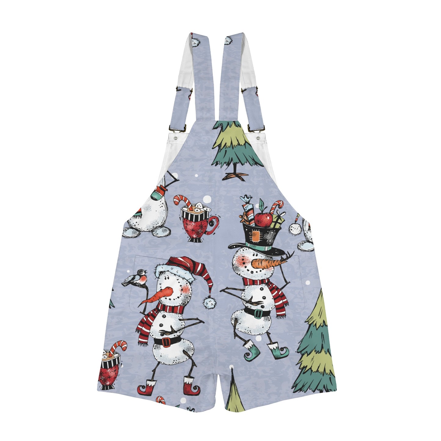 whimsical snowmen Emerson Easy-Wear Jumpsuit Unisex Shorts Suspender Jumpsuit