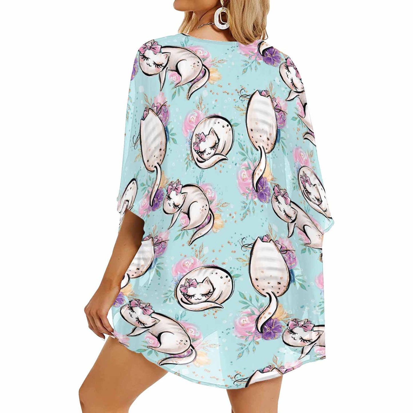 Blue Cats  GP Women's Kimono Chiffon Cover Up