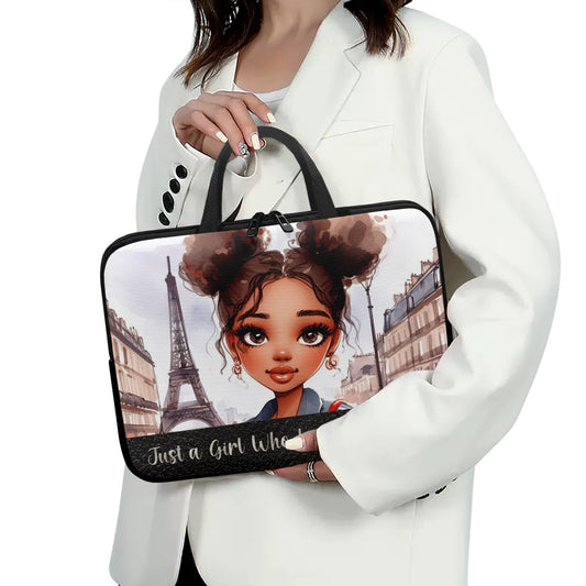 Laptop Sleeve with handles - Just a Girl Who Loves Travelling