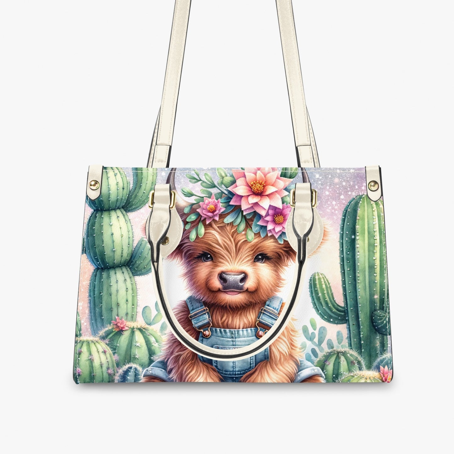 Women's Tote Bag - Long Strap - Highland Cow