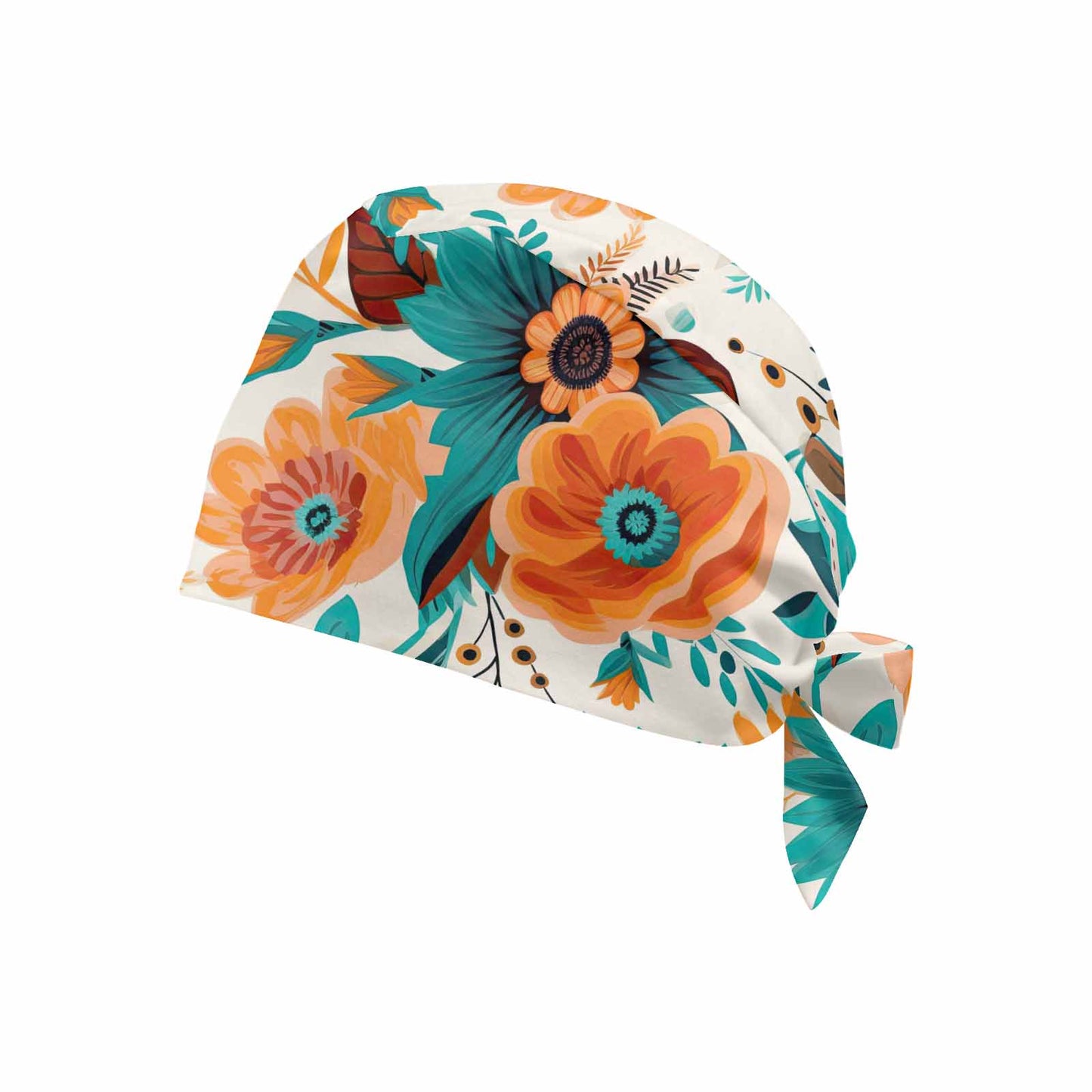 Nurse Scrub Cap Boho Large Floral  Scrub Cap