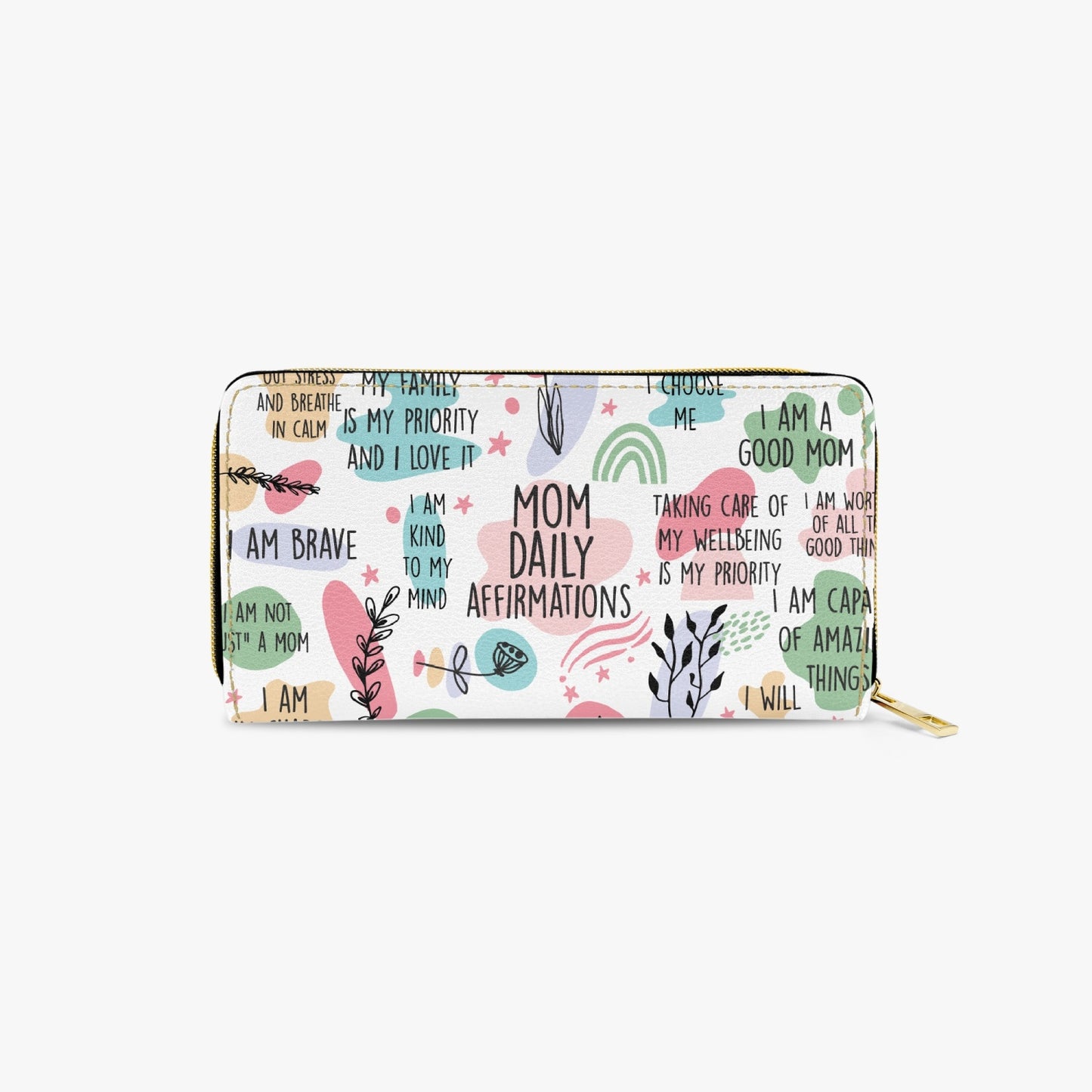 Long Type Zipper Purse, Mon Daily Affirmations, awd-1377