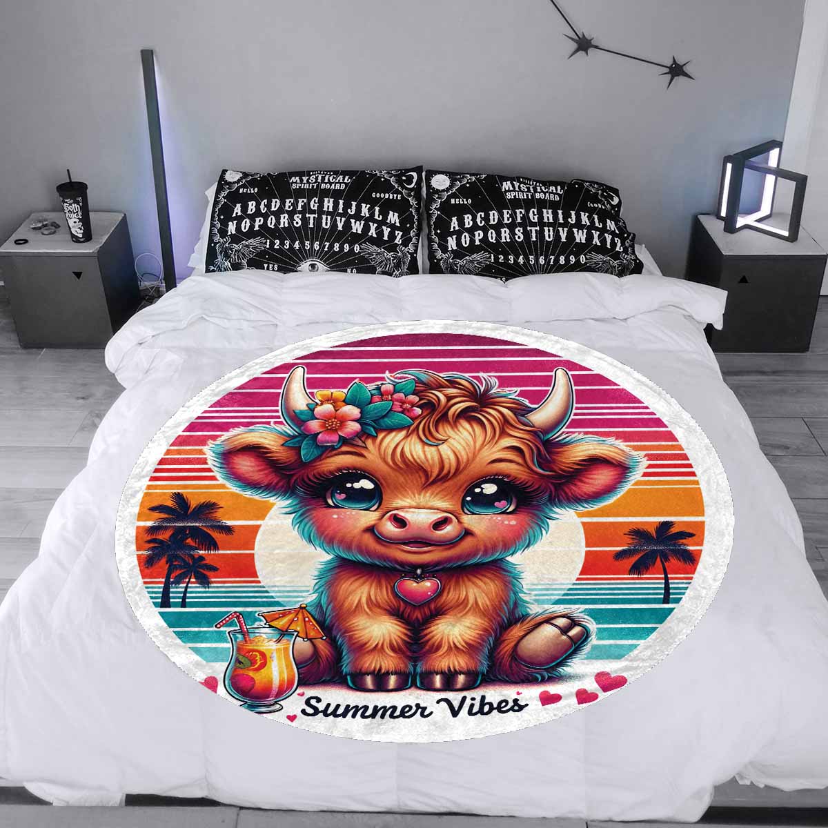Highland Cow Awd35114  Circular Micro Fleece Blanket 47"