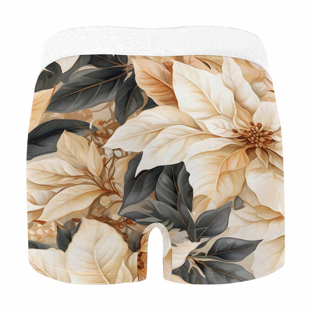 Cream Poinsettia  Men's All Over Print Boxer Briefs (Made In AUS)