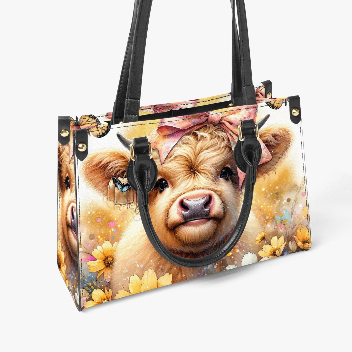 Women's Tote Bag - Long Strap Highland Cow