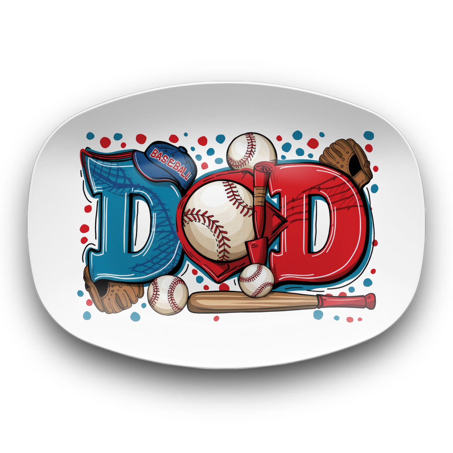 Baseball Dad BBQ Platter  10"x14" Platter