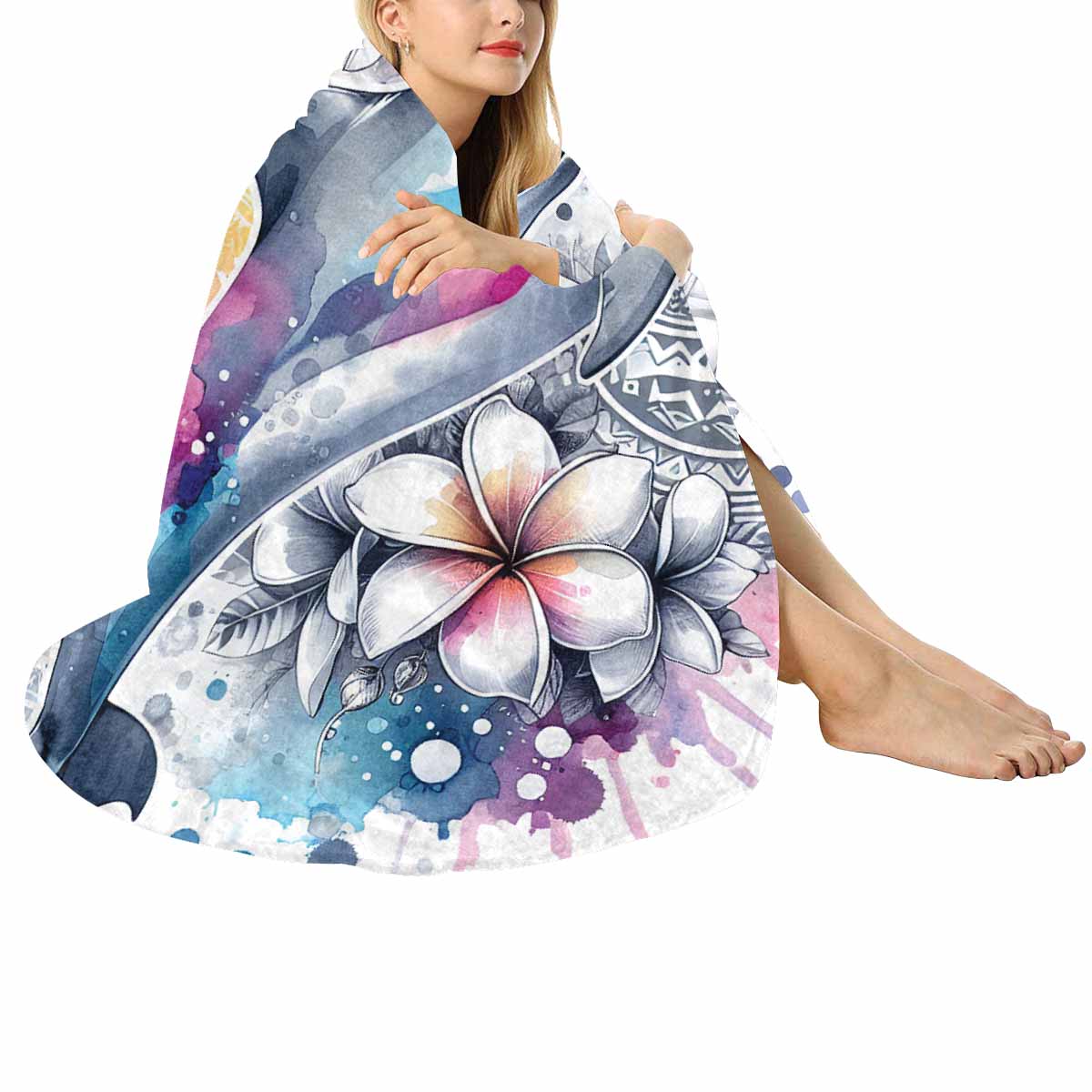 Sea_Animals_Dolphin_Awd351108  Circular Micro Fleece Blanket 60"