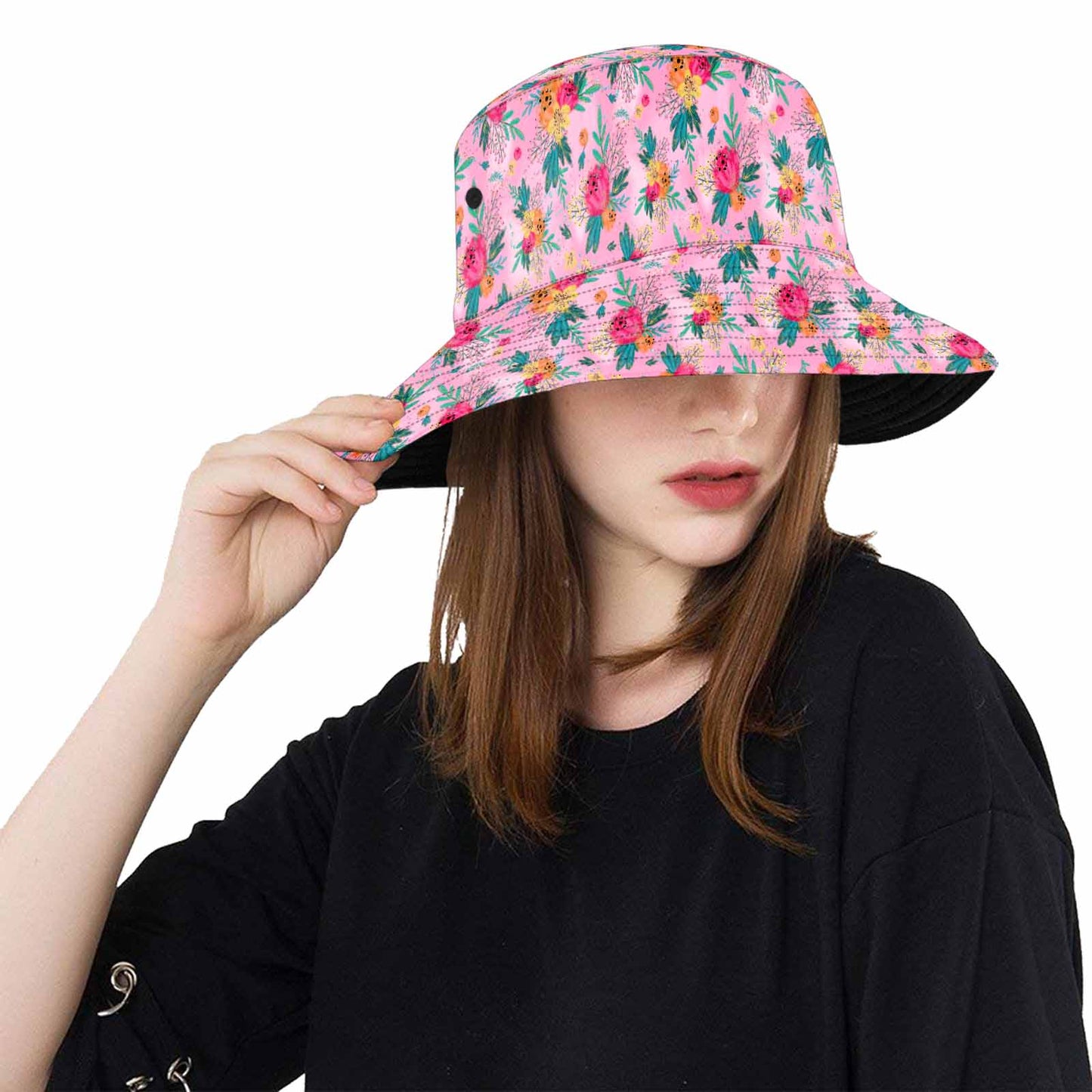 Australian Floral Pink  Unisex Summer Single-Layer Bucket Hat