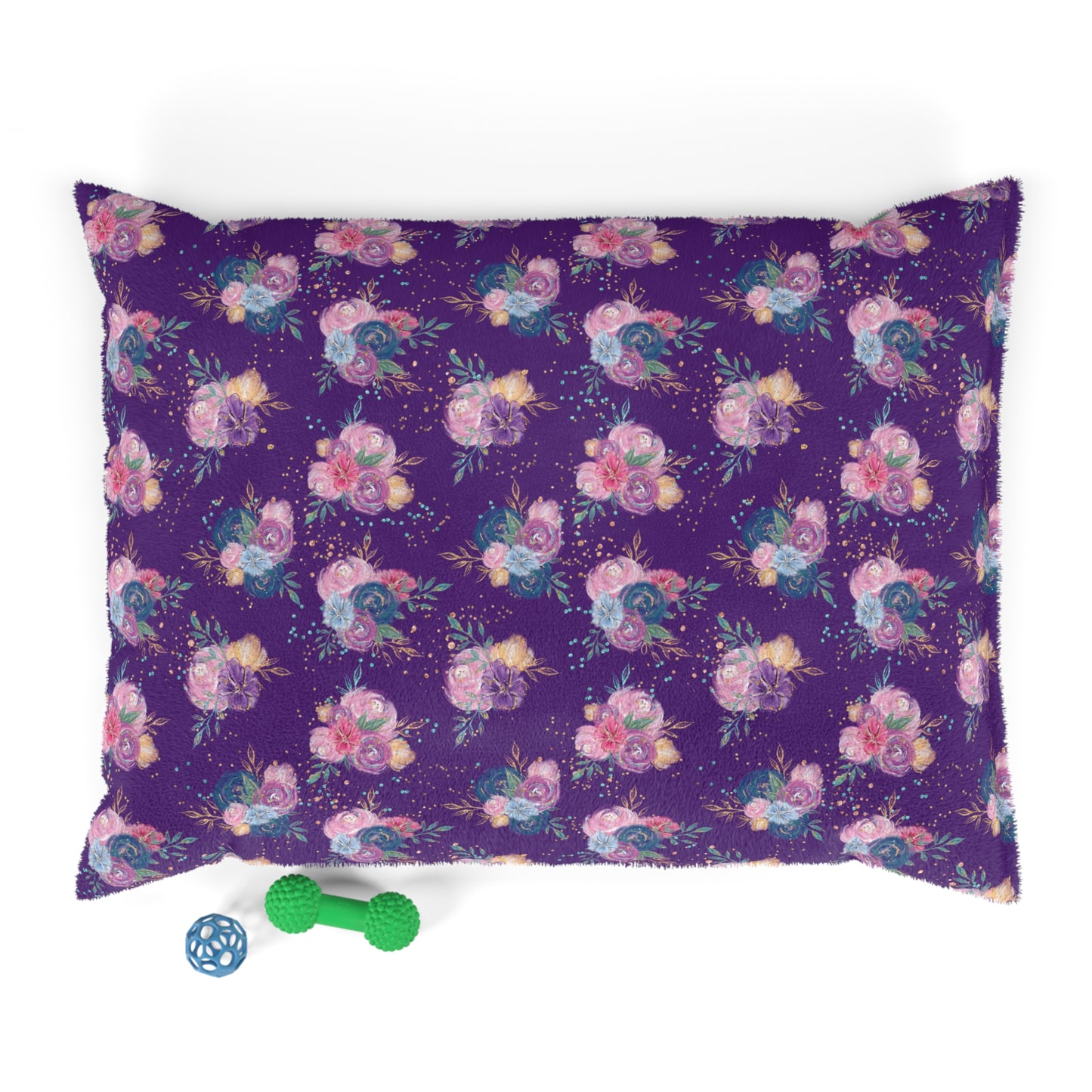 Luxury Pet Bed, feather soft fleece, Purple Floral