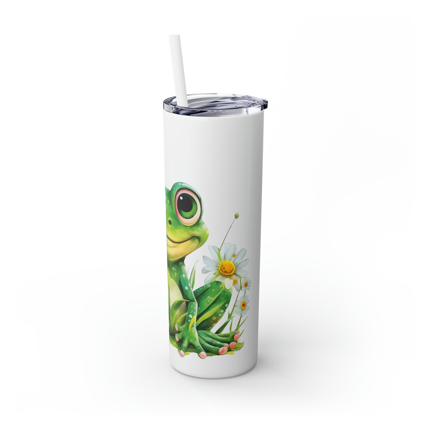 Skinny Tumbler with Straw, 20oz, Frog, awd-539