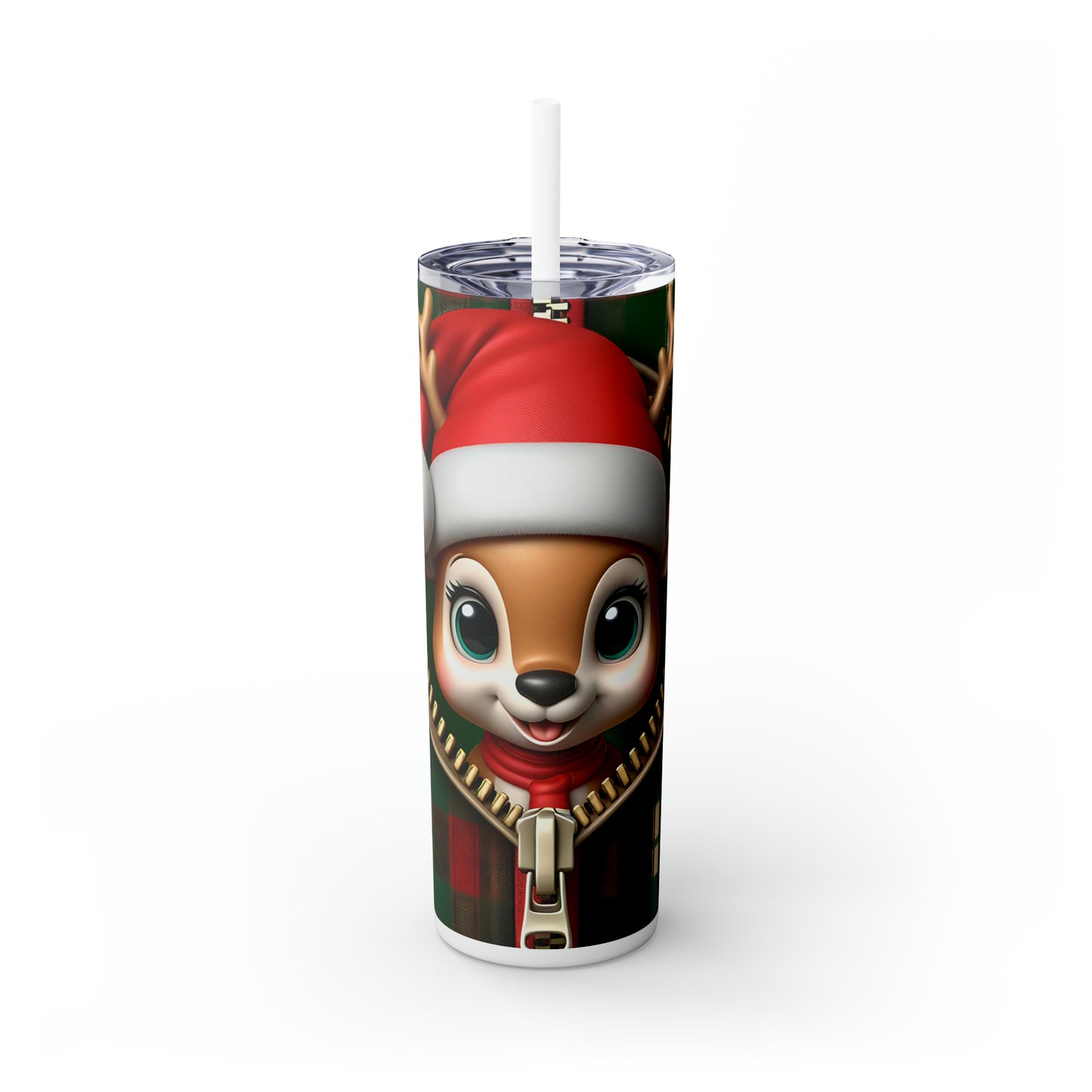 Skinny Tumbler with Straw, 20oz,  Reindeer, awd - 856