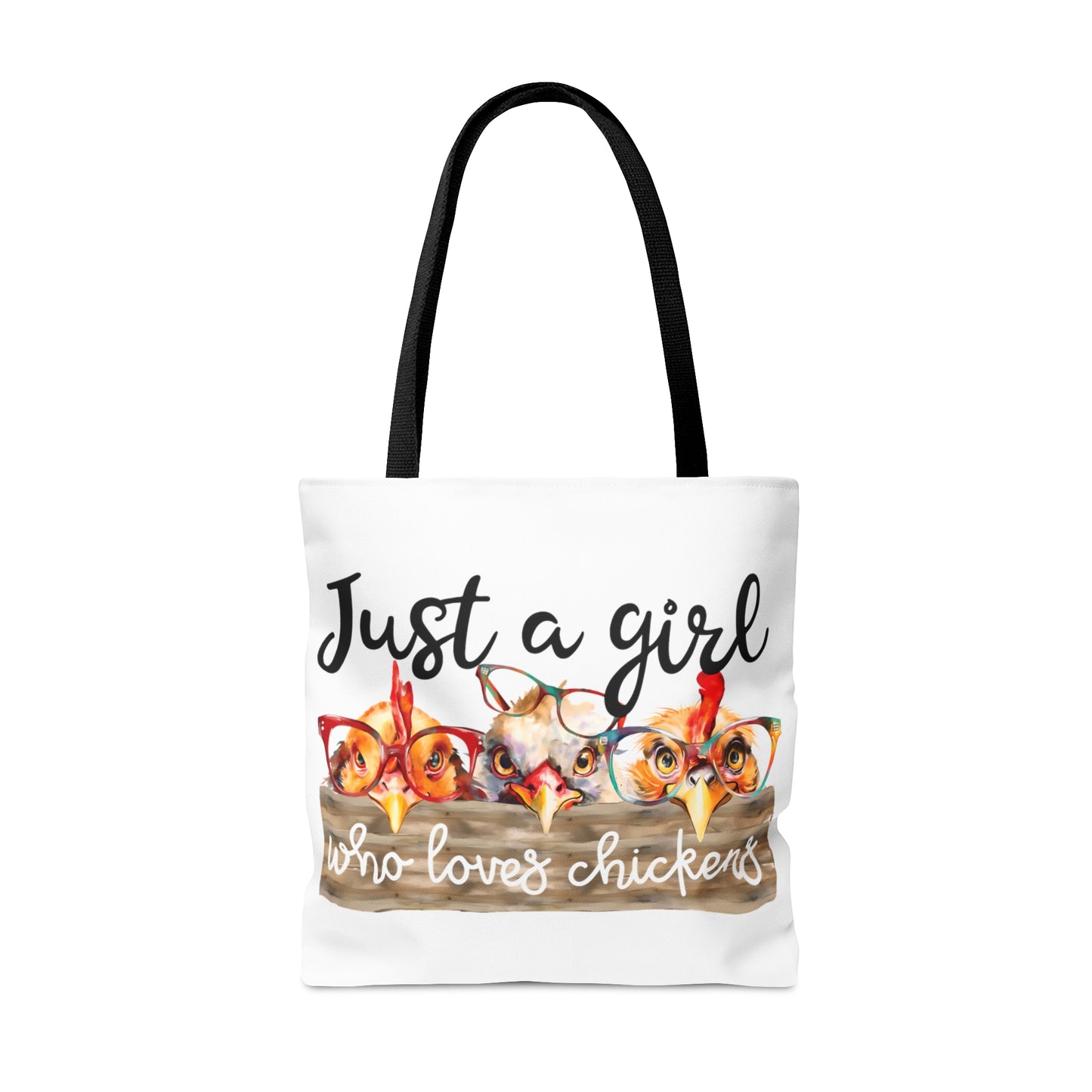 Tote Bag, Just a Girl Who Loves Chickens, Personalised/Non-Personalised Tote bag