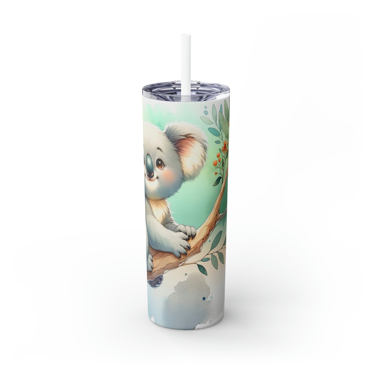 Skinny Tumbler with Straw, 20oz, Koala