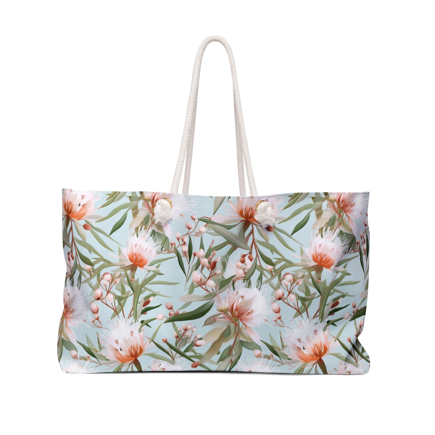 Personalised Weekender Bag, Australian Floral, Large Weekender Bag, Beach Bag, Book Bag