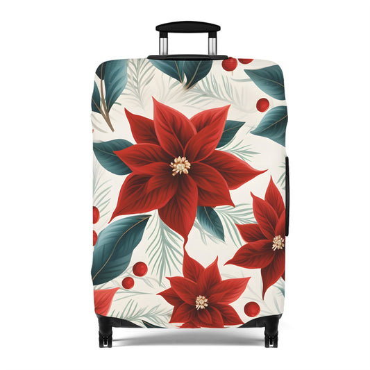 Luggage Cover, Red Poinsettia