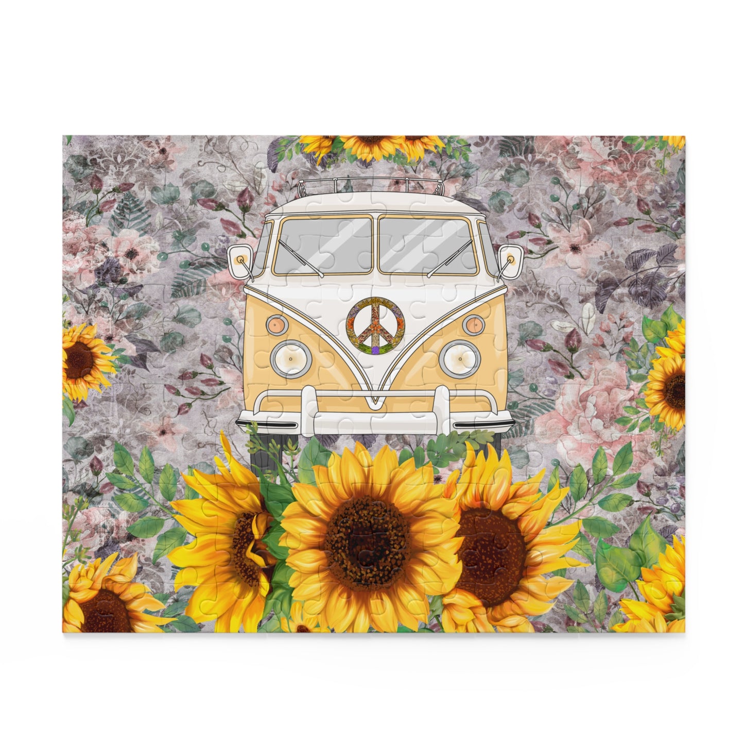 Personalised/Non-Personalised Puzzle, Sunflower, Combi Van (120, 252, 500-Piece)